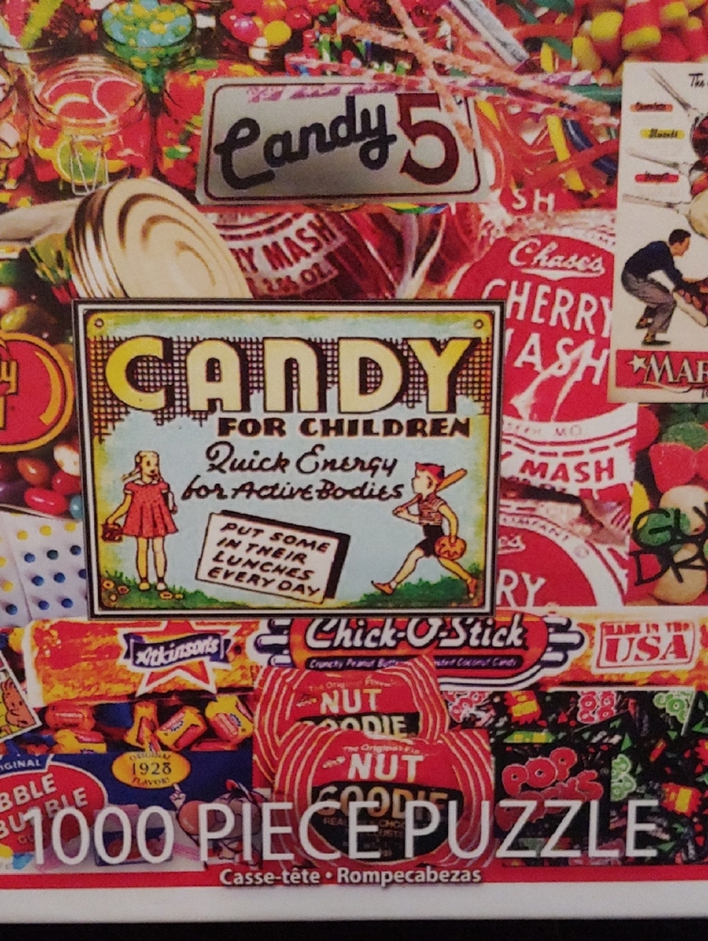 White Mountain Penny Candy Puzzle - Bright Multicolor Candy-Themed Collage - Picture 2 of 4